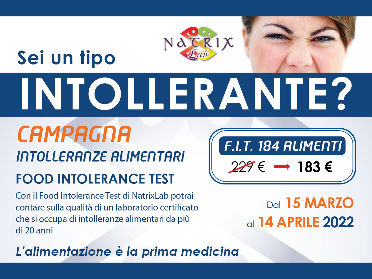 Martedì 15 marzo inizia la Campagna Intolleranze Alimentari