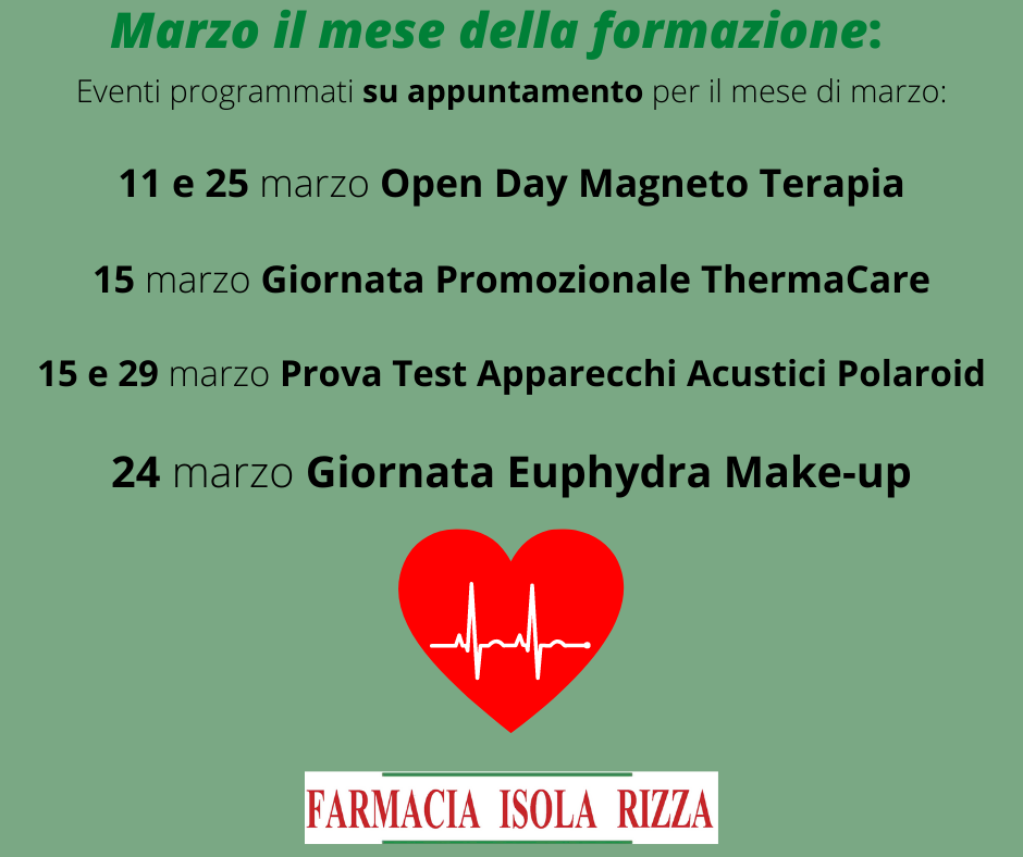 Marzo il mese della formazione presso Farmacia Isola Rizza