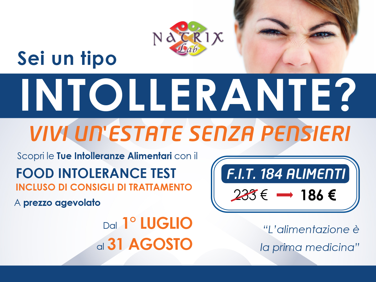 INTOLLERANZE ALIMENTARI in PROMOZIONE