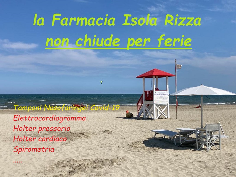 La Farmacia Isola Rizza NON chiude per ferie.